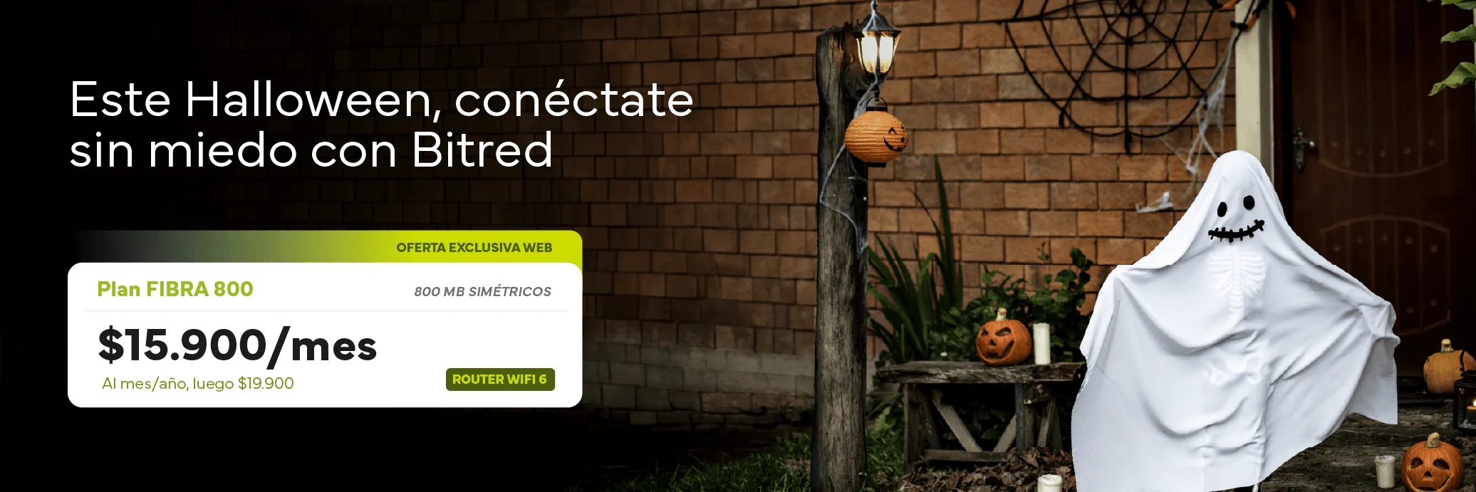 El mejor plan fibra 600 para este mes de halloween con Bitred.